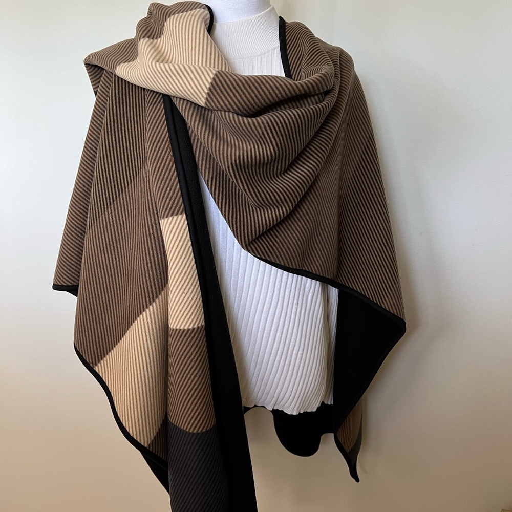 Ike Behar Striped Shawl Wrap - One Size